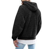 Autumn Winter Men's Tops Plush Hooded Sweater Fashion Solid Warm Hoodies Y2K Streetwear in Hooded Sweatshirts Mens Clothes