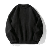 Round Collar Pullover Sweater Solid Colour Basic Men Women Autumn Winter Parsimonious Simple Couple Knit Sweater Warm Soft
