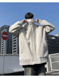 Korean Spring and Autumn High Street Men and Women Trendy Personalized Fake Two Piece Jacket Couple Loose Retro Casual Handsome
