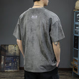 Handsome Round Neck T-Shirts Man Short Sleeve Pullovers Solid Color Vintage Spring Summer Thin Streetwear Men's Clothing Loose