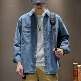 Washed Denim Shirt Men's Casual Work Clothes Loose Versatile Shirt