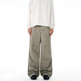 100% Cotton Autumn Men's Loose Trousers Oversized Fashion Spliced Hip Hop Streetwear Wide Legs Baggy Cargo Trousers