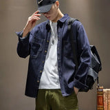 Washed Denim Shirt Men's Casual Work Clothes Loose Versatile Shirt