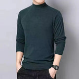 M-5XL Long Sleeve T-shirts Men Solid All-match Fashion Classic Leisure Cozy Slim Simple O-neck Middle Aged Autumn Stylish Chic