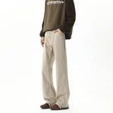 Vintage Men's Casual Pants Cotton Classic Solid color Retro Harajuku Spring Loose Falling Straight Canvas slacks