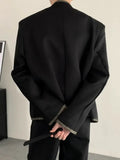 New Chinese Style Zhongshan Suit Jacket for Men Black High-end Casual Chinese Style Rugged and Handsome Small Suit Jacket
