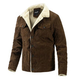 Fashion Winter New Men's Corduroy Plush Jacket Casual Jacket Trend Men's Clothing Men Outwear