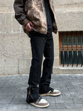 Jeans Men Spliced Rivet Side Zipper American Style Vibe Harajuku Streetwear Denim Trousers All-match Fashion Autumn College Chic