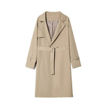 Autumn Trench Coat Men Oversized Fashion Khaki Black Long Coat Men Streetwear Korean Loose Windbreaker Jacket Mens Overcoat