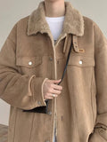 New American Fleece-lined Men Padded Jackets Luxury Harajuku Long Sleeve Streetwear Winter Trendy Chic Turn-down Collar Coats