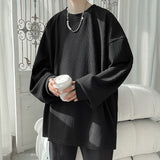 Spring Autumn Casual Long Sleeve T Shirts Men Loose Round Neck T-shirts Male Fashion Harajuku Korean Streetwear Tops Tees