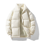 Winter Solid Color Parka Men Thick Hooded Jacket New Trend Warm Harajuku Coat Male Casual Zipper Jackets Windproof Outwear