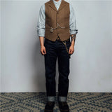 Vests Men Vintage Slim Classic Smart Casual Woolen Coats Autumn American Style Handsome Mature High Street All-match Fashion New