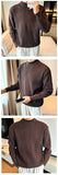 New Korean Retro Men Basic Sweaters Luxury Knit Solid Color Mock Neck Long Sleeve Pullover Casual Textured High Quality Knitwear