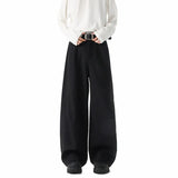 New Pants Men Fashion Casual Solid High Street Simple Hip-hop Wide Leg Trousers All-match Korean Style Loose Temperament College