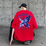 Men's T-shirts Oversized 5XL Casual Summer Wear Black Cotton Men Tshirt Butterfly Print Tee Shirts Fashion for Men New Clothes