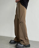 Men Casual Solid Pants Straight Drawstring Thin Breathable Advanced Fashion Shopper Chic Korean Style High Street Comfortable
