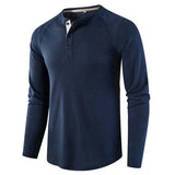 Autumn And Winter New Men's T-shirt Europe And The United States Men's Solid Color Long Sleeve Undershirt Henry Shirt Men