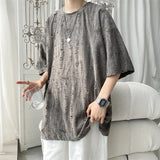 Summer Chic Fashion Casual Holes Short Sleeve T-Shirts For Men Clothing O-Neck Loose Casual Tee Shirt Homme Streetwear