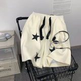 Hip Hop Shorts Summer Loose Shorts Men Five-pointed Star Print Harajuku Sweatshorts Streetwear Man Fashion Short Pants