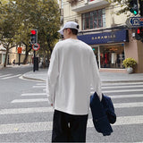 T-shirts Men Ins Hole Youthful Simple Pure Streetwear Fashion O-neck Daily Long Sleeve Spring Korean Style Handsome Charming New