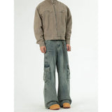 Cargo jeans men new Side pocket design Men's Denim full trousers Male Casual Youth street dance Loose Wide Leg jeans unisex