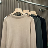 British Retro Men's Knitted Polo Shirt Light Luxury Patchwork Slim-fit Long Sleeve T-shirts Autumn Leisure Business Tops M-3XL