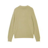 New American Retro Men Polo Sweater Luxury Trendy Jacquarded V Neck Knit Solid Color Pullover Leisure Loose Long Sleeve Knitwear
