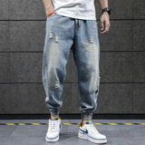  New Hip Hop Harem Jeans Pants Men Loose Joggers Denim Casual Sweatpants Korea Ankle Length Trousers Streetwear Male Clothes