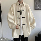 New Chinese Style Fold-button Shirt Men's Long-sleeved Hanfu Tang Suit Jacket Chinese Style Jacket Men's Fashion Tops Urban