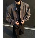 Autumn Short Jacket Men Fashion Casual Shoulder Padded Jackets Men Streetwear Korean Loose Bomber Jacket Mens Clothes M-3XL