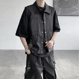 New Fashion Men's waistcoat Youth lapel Solid Sleeveless Jacket Motorcycle Ourdoor  Biker Vest for Men Clothing Concert vest