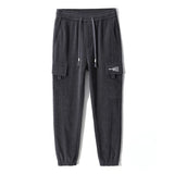 Autumn New Men's Corduroy Cargo Harem Pants Fashion Korean Embroidery Bound Feet Casual Pants Trendy Brand Male Trousers