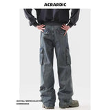 American Spring and Autumn Street Trendy Personalized Work Clothes Jeans for Couples Loose Retro Straight Leg Casual Pants y2k
