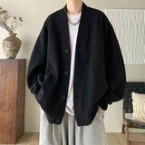 Cardigan hoodie men's spring and autumn black loose heavyweight outerwear fashion brand 2025 new high-end spring and autumn casu