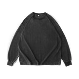 Long Sleeve Retro Tops Tees Men Oversized Vintage T-Shirts Soild Cotton Shirts Casual Classic T Shirt Male Clothes Streetwear