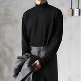 Spring Autumn Winter Solid Casual Plush Turtleneck Men's Loose Bottom Double Faced Velvet Sweater Simple Warm BigSize