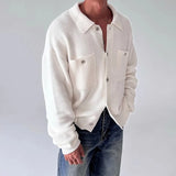 New Japanese Fashion Men Cardigan Jackets Light Luxury Knitted Button-down Long Sleeve Sweater Coat Premium Solid Color Knitwear