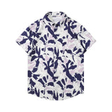 Summer thin printed shirt, beach flower shirt, American retro floral shirt, short-sleeved shirt men's