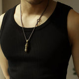 Men Streetwear Casual Solid Color Knitted Vest Sports Gym Bottoming Shirt Autumn Essential Ribbed Tank Top Slim Sleeveless Tees