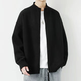 New Japanese Popular Men Cardigan Jacket Luxury Trendy Turtleneck Knitted Zip-up Long Sleeve Sweater Coat Premium Knitwear M-3XL