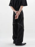 Cyber Y2K Fashion Zipper Split Black Baggy Jeans Pants For Men Clothing Straight Wide Leg Korean Casual Lady Long Trousers