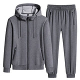 Male 2 Pieces Sweatshirt + Sweatpants Suit 8XL Plus Size New Spring Autumn Clothing Hooded Men Sportswear Sets Casual Pants