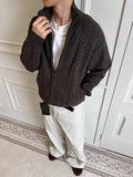 New Japanese Retro Men Cardigan Jacket Winter Light Luxury Trendy Turtleneck Knit Zip-up Long Sleeve Sweater Coat Premium Outfit