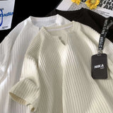 Fashionable High-end V-neck Short-sleeved T-shirt Men's Korean Style Summer Fashion Handsome Clothes Loose Versatile Top Chic
