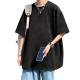 Men's Cotton T-shirts White Mens Casual Summer Wear Oversized T Shirt Solid Tee Shirts for Men 5XL Big Size Male Clothes