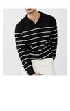 British Retro Patchwork Men Polo Sweater Luxury Trendy V Neck Knit Solid Color Pullovers Leisure Slim Long Sleeve Knitwear M-3XL