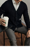 Men's Solid Color Sweaters Autumn and Winter Knitted Sweater Cardigan Men's Casual Jacket Trend Sweaters High Quality Mens Coat
