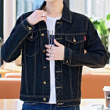 Denim Jackets Man Black Short Jeans Coat for Men Casual Slim Button G New in Original Korea Winter Oversize Size L Outwear Large
