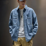 Washed Denim Shirt Men's Casual Work Clothes Loose Versatile Shirt